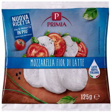 MOZZARELLA FIORDILATTE 100 LATTE ITALIANO PRIMIA GR 125 Tigros