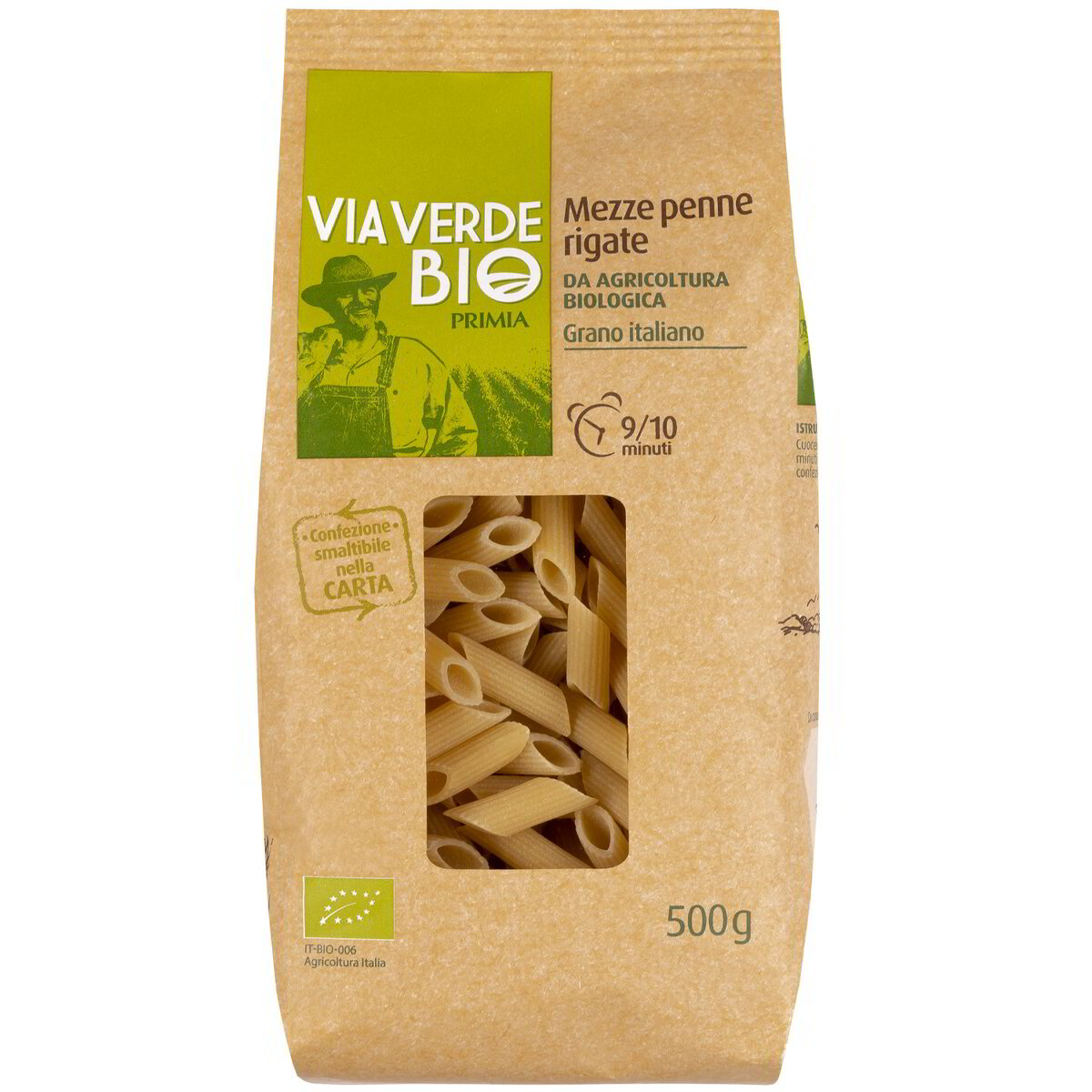 Mezze Penne Rigate Via Verde Bio G Tigros