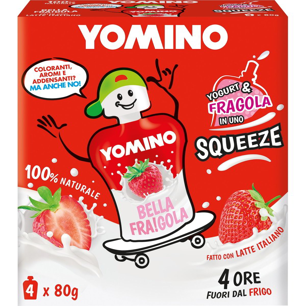 YOMINO YOGURT E FRAGOLE 100% NAT. YOMO GR.80x4 - Tigros