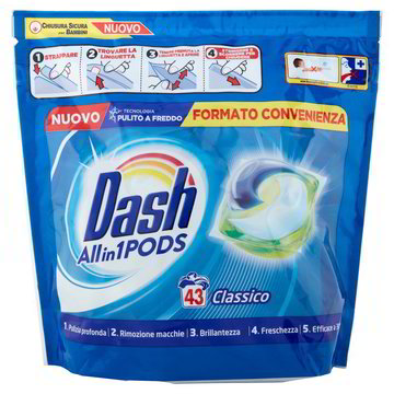 Dash PODS 3 in 1 Detersivo Lavatrice in Monodosi classico, 54 Lavaggi