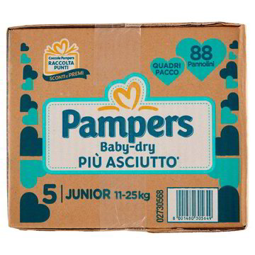 Pampers Baby Dry Junior Taglia 5 (11-25 kg) Pacco Doppio Petrone Online