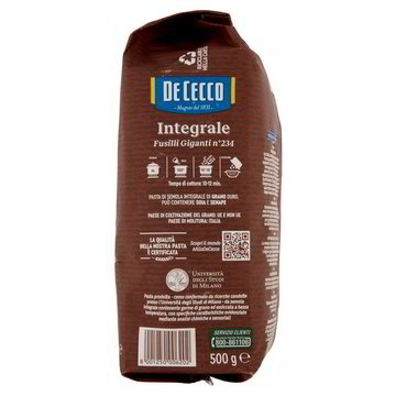 PASTA INTEGRALE 500g - DE CECCO - DiRusso-s.r.l.